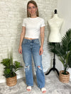 High Rise Baggy Jean Distressed