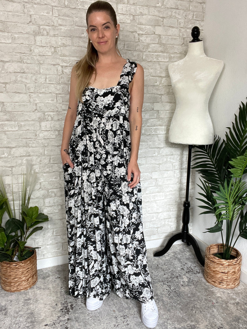 Danica Floral Jumpsuit Black