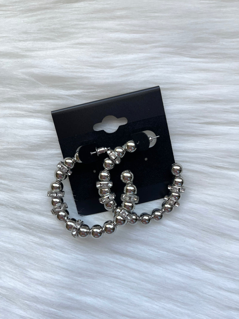 Rhinestone Beaded Hoops