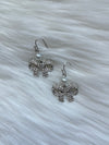 Pearl + Rhinestone Bow Earring Silver