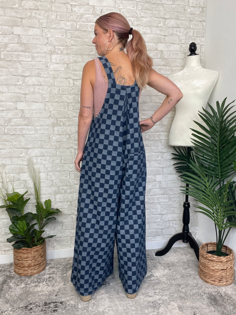 Fena Checker Wide-Leg Overall