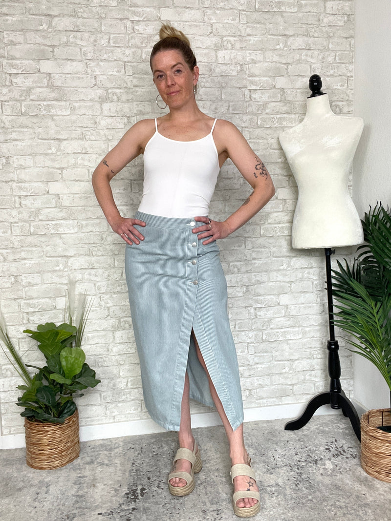 Rhonda Denim Stripe Skirt