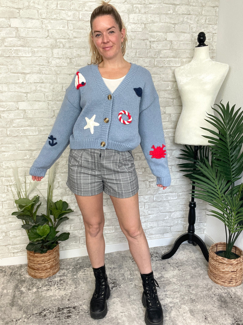 Out To Sea Cardigan Blue