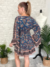 Mirabelle Teal Long Sleeve Mini Dress