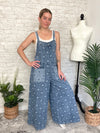 Flower Checker Print Overalls