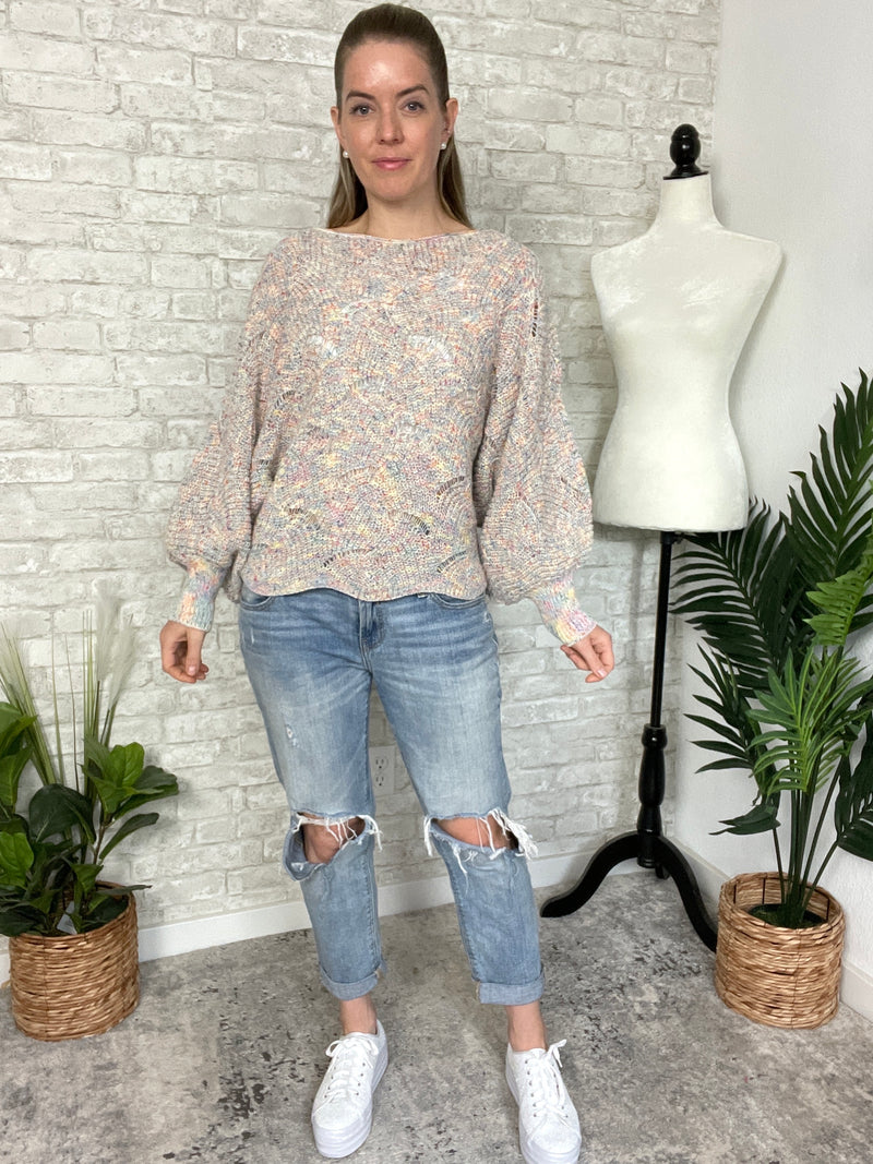 Rainbow Retro Swirl Knit Top