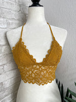 Floral Lace Racerback Bralette Sunflower
