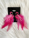 Feathery Flamingo Earring