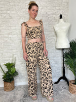 Thora Abstract Khaki Print Pants