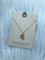 Star+Moon Pendant Necklace Gold