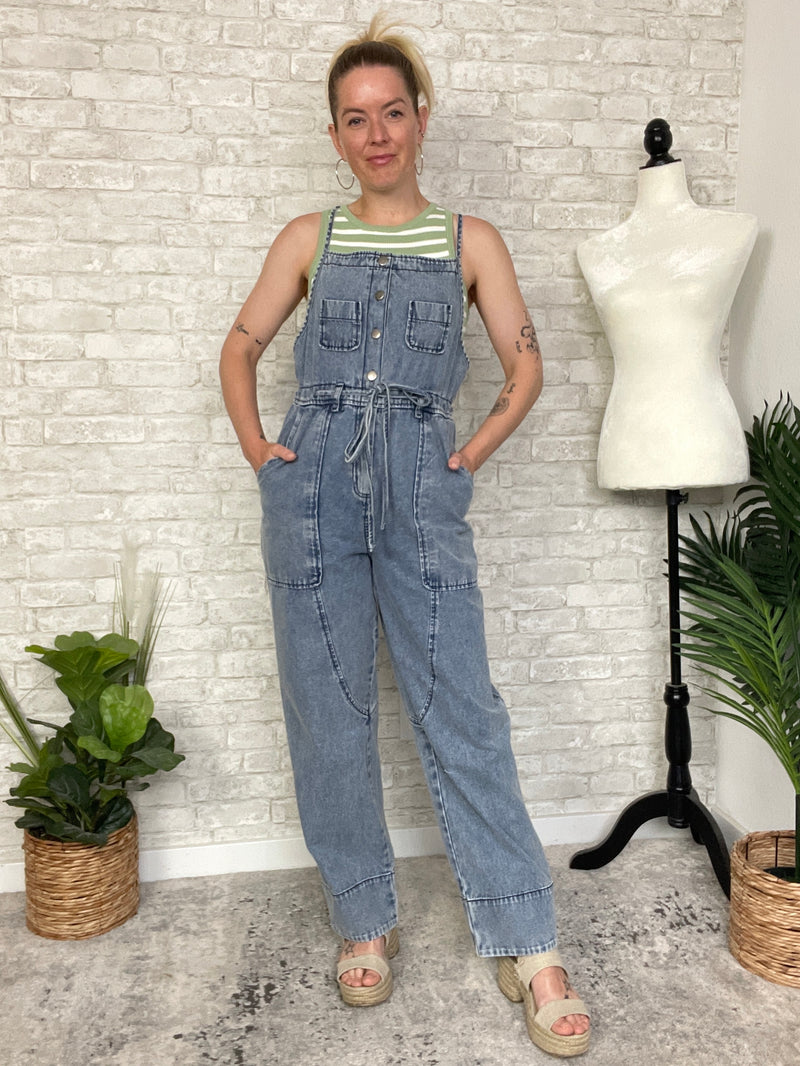 Demi Drawstring Denim Overall