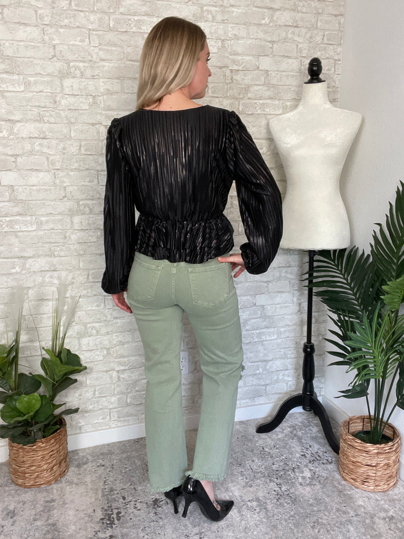 Sphinx Black Crinkle Top
