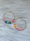 Happy Bead Hoop Earrings