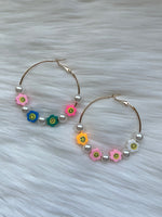 Happy Bead Hoop Earrings