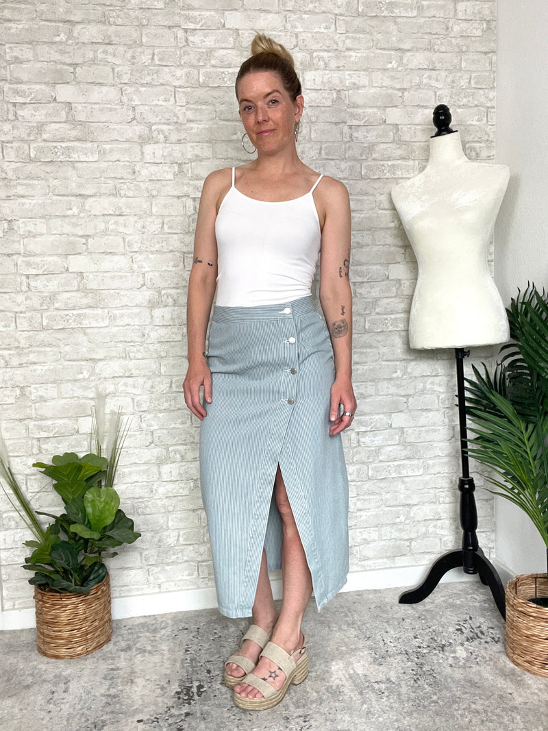 Rhonda Denim Stripe Skirt