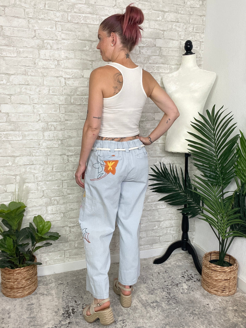 Ollie Floral Embroidered Pants