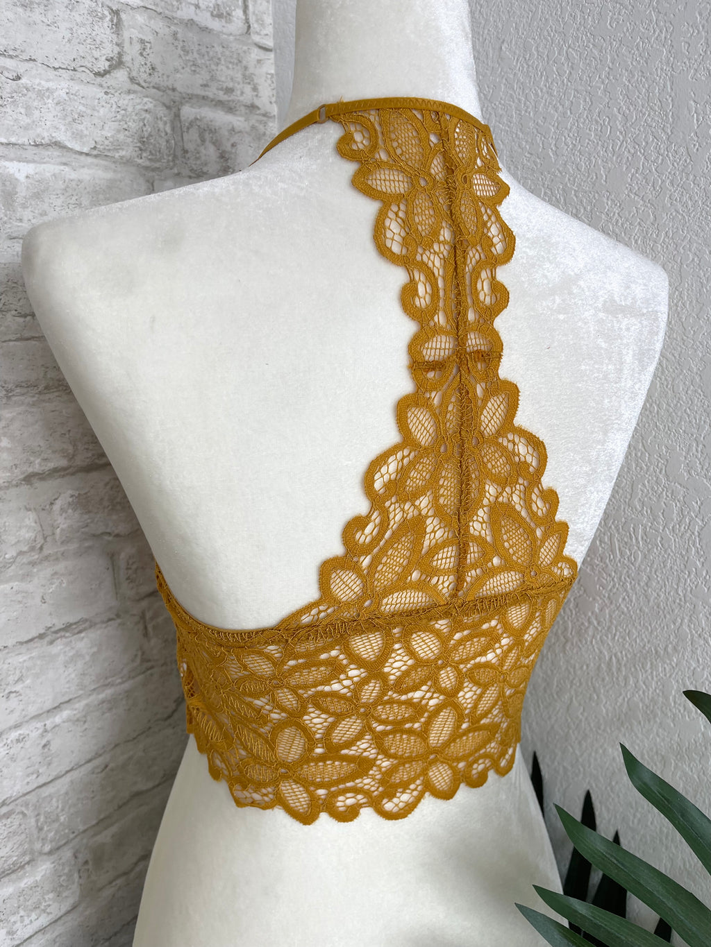 Floral Lace Racerback Bralette Sunflower