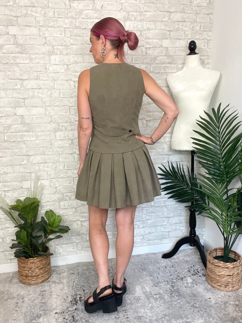 Cher Olive Uniform Dress