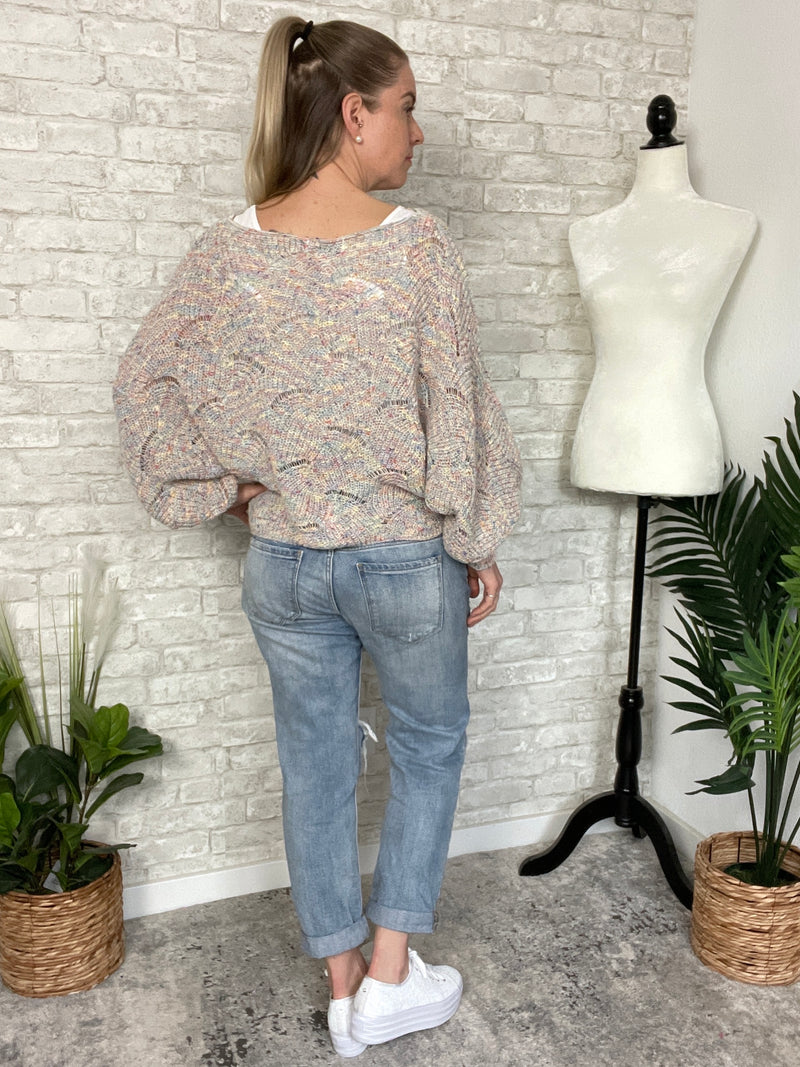 Rainbow Retro Swirl Knit Top