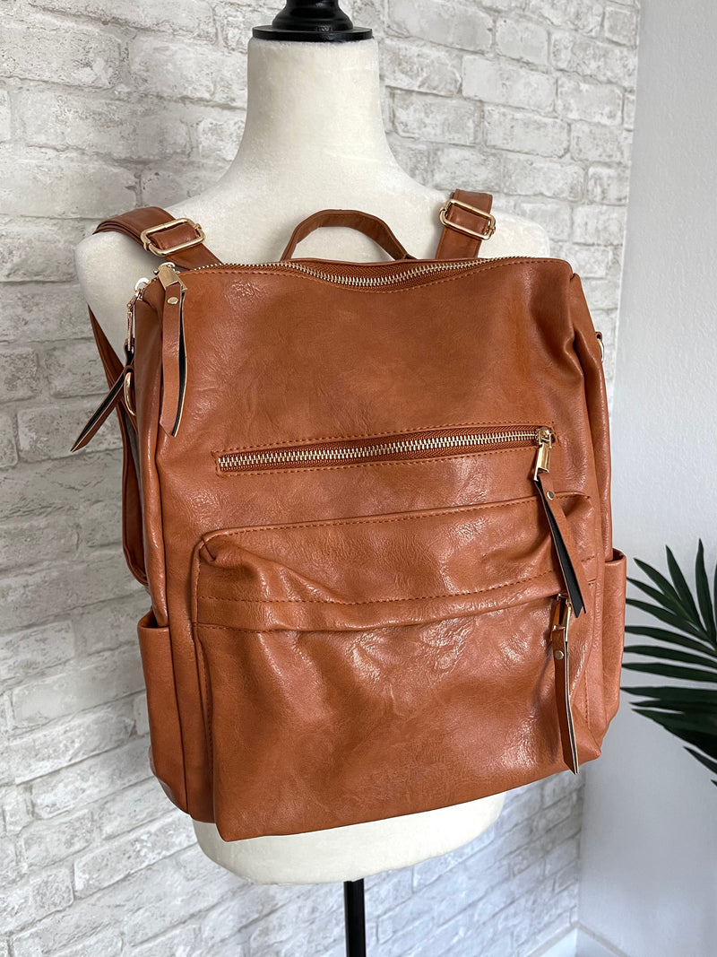 Brielle Convertible Backpack Camel