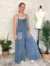 Flower Checker Print Overalls