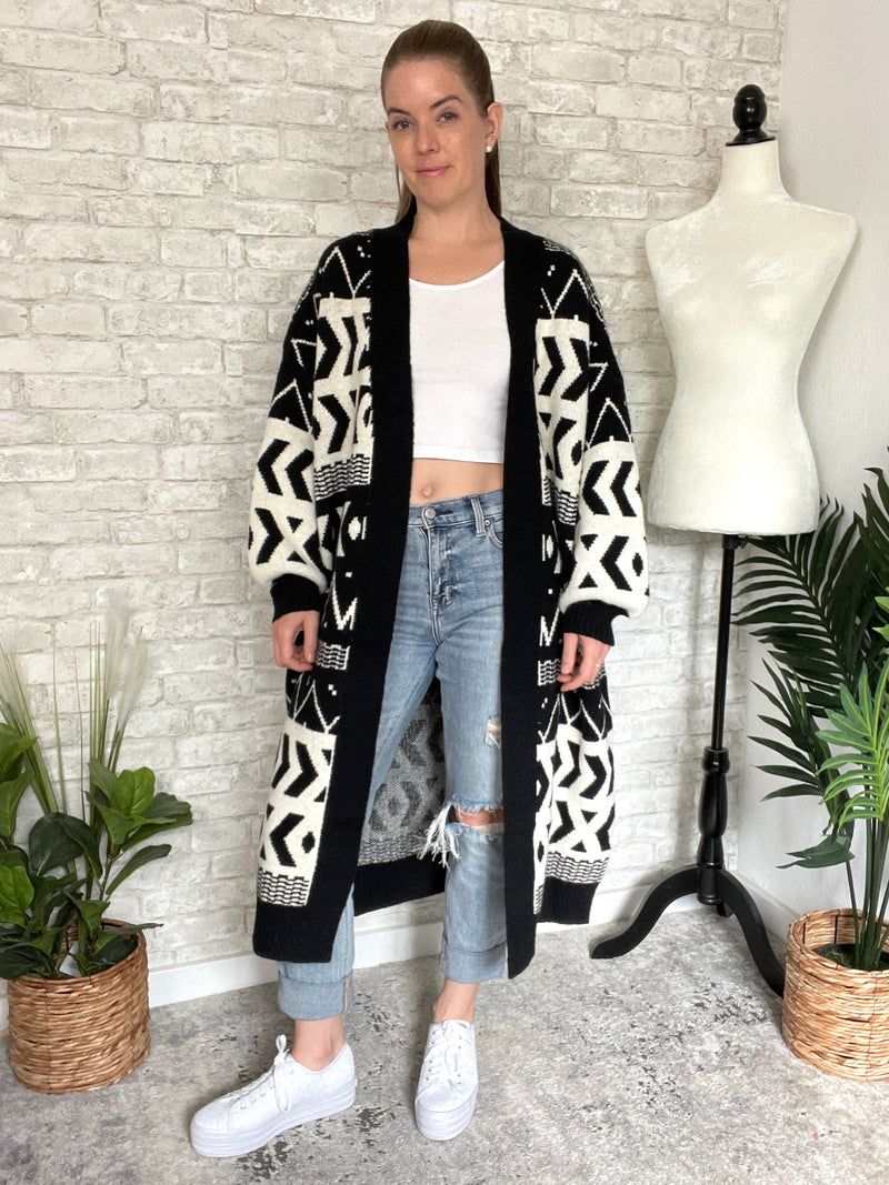 Jameson Black + White Cardigan Jacket