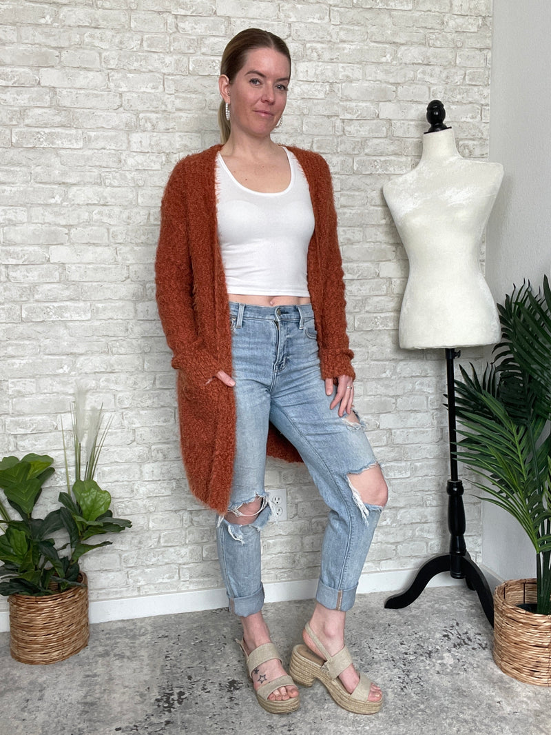 Rosetta Ginger Fuzzy Cardigan