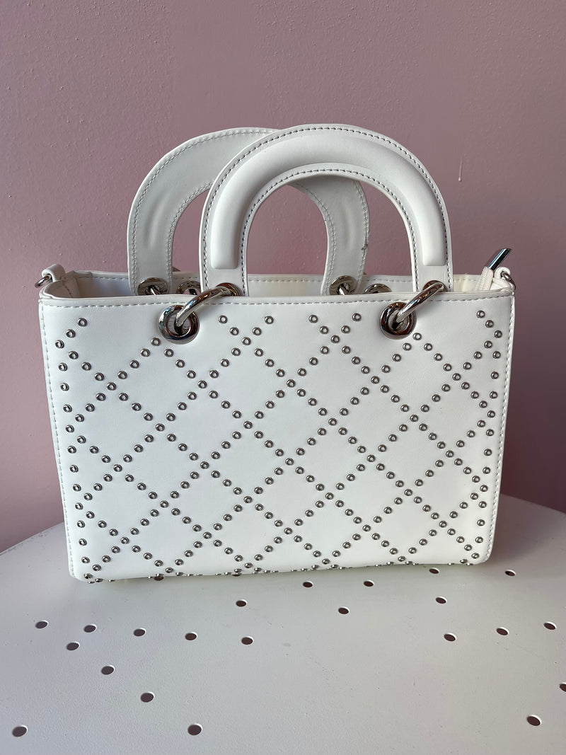 Wilma Studded Handbag White