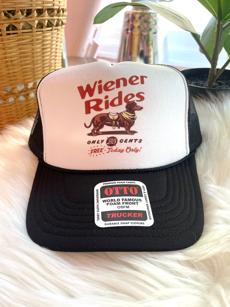 Free Wiener Rides Trucker Hat Black