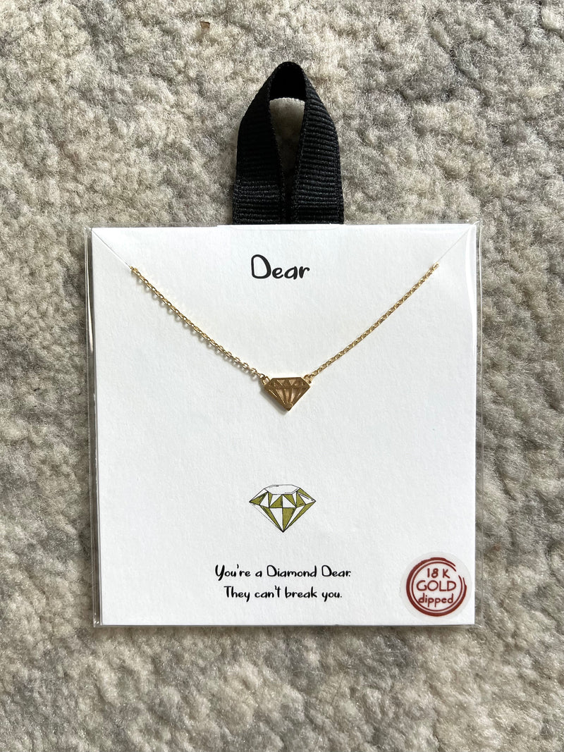 Dear Diamond Pendant Gold