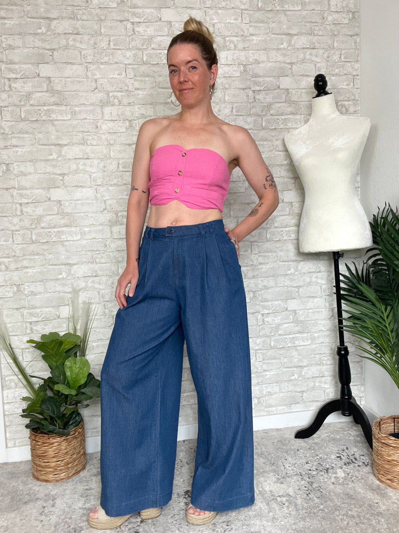 Lucela Super Wide Leg Dark Denim