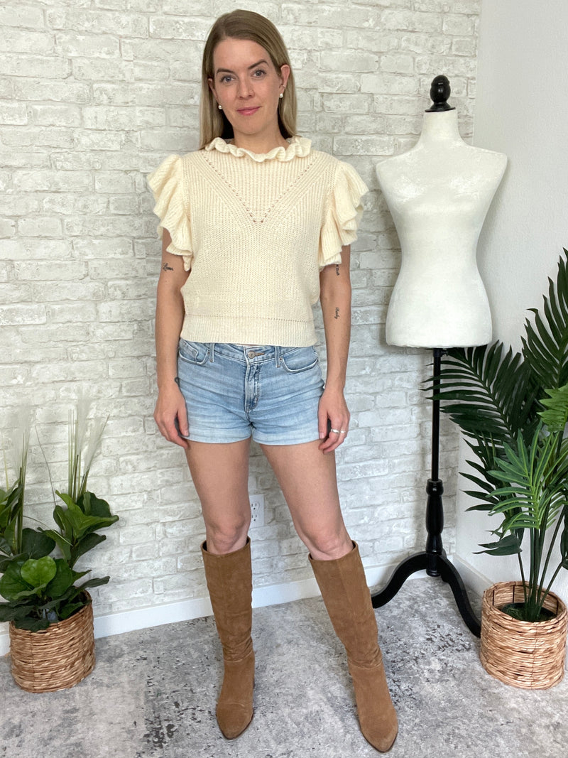 Frances Knit Frill Top