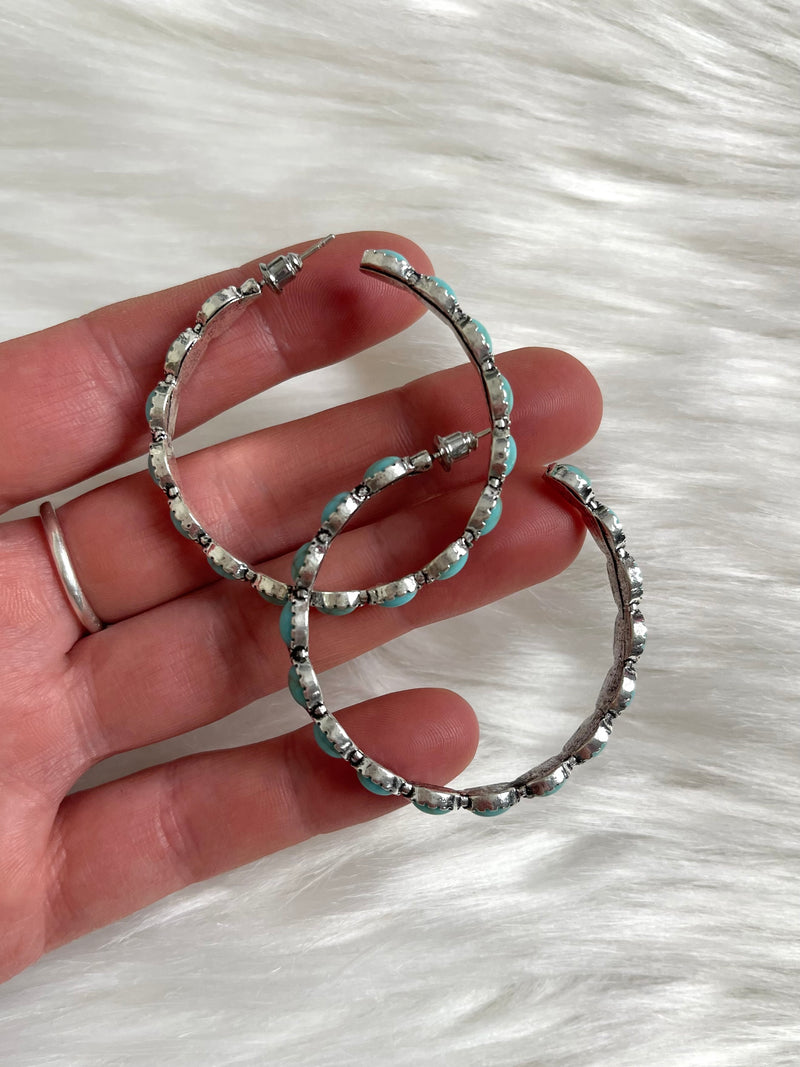 Turquoise Hoop Earrings