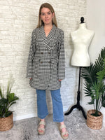 Khloe Jacket Black + White Houndstooth