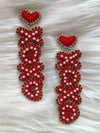 XOXO Heart Earrings Red