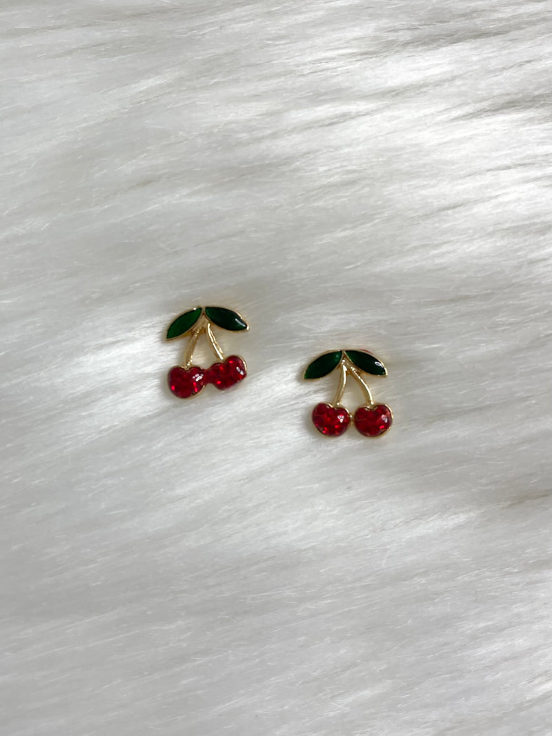 Cherry Acrylic Stud Earrings