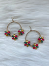 Gold + Colorful Floral Rhinestone Earring