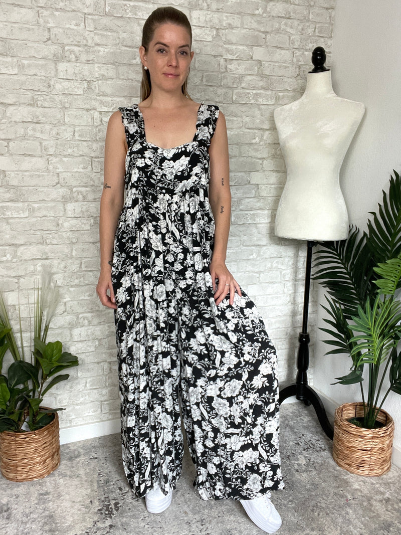 Danica Floral Jumpsuit Black