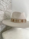Willa 2.0 Gold Flower Band Ivory Wide Brim