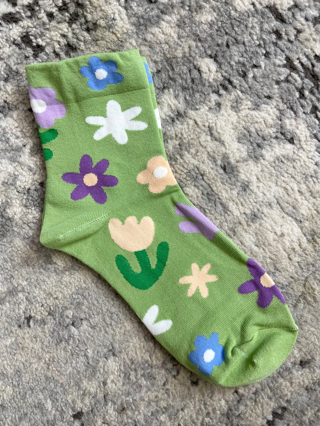 Vintage Floral Socks - Green