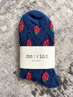 Strawberry Socks - Midnight Blue