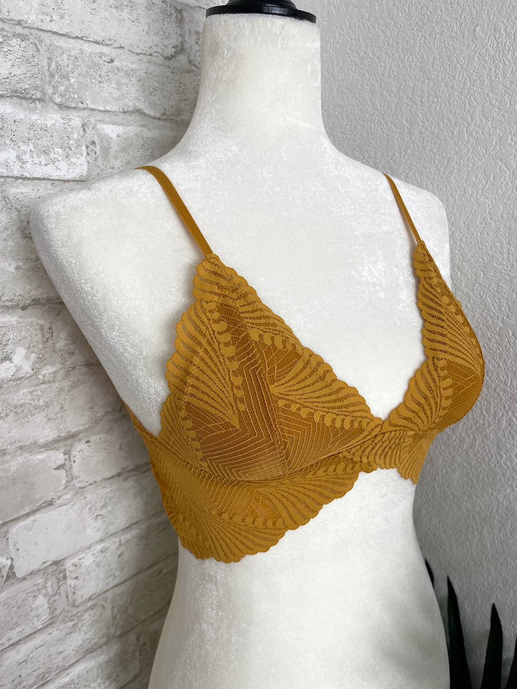 Butterfly Lace Bralette Mustard