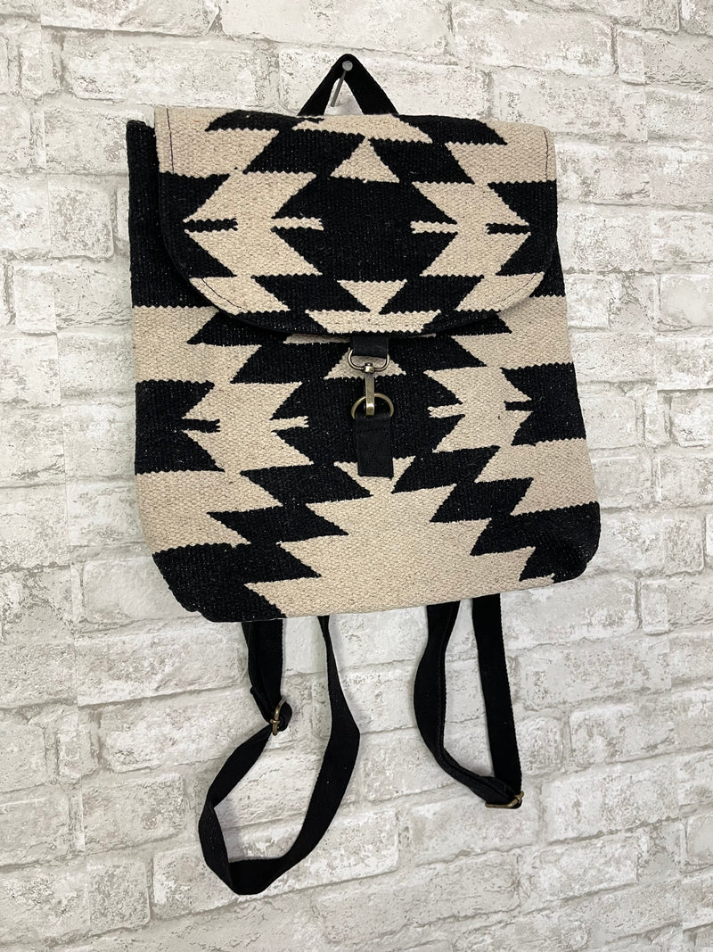 Black & Cream Aztec Backpack