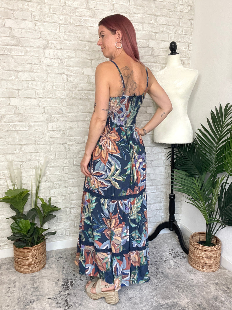 Mason Twist Maxi Midnight Blue Jungle Print