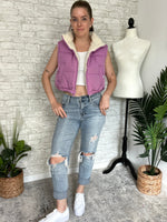 Paige Reversible Cropped Vest Lilac
