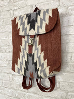 Rust, Cream + Gray Aztec Backpack