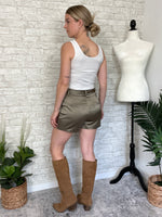 Jones Satin Olive Suit Set Bottoms