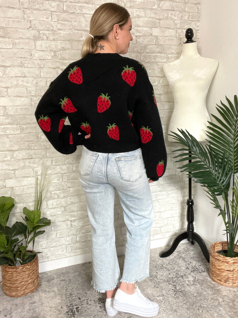 Summer Berry Cardigan Black