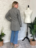 Khloe Jacket Black + White Houndstooth