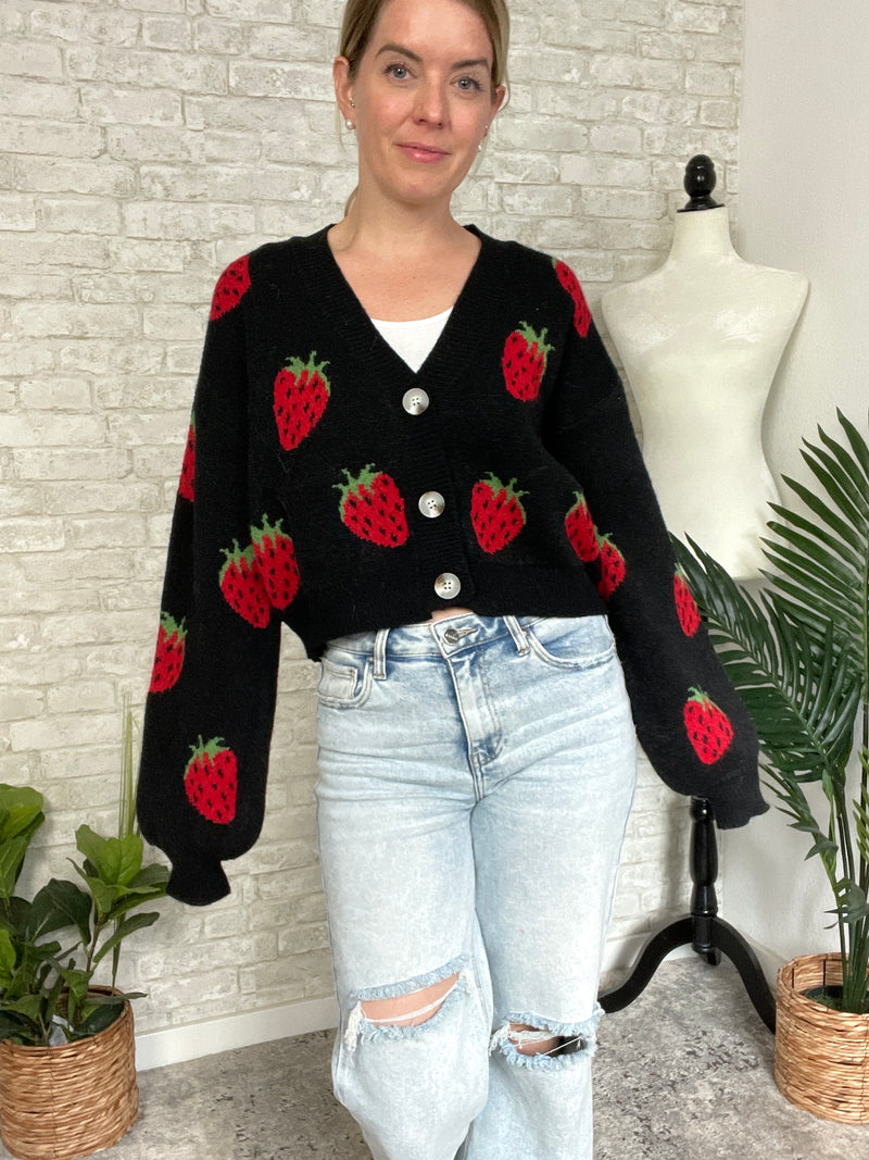 Summer Berry Cardigan Black